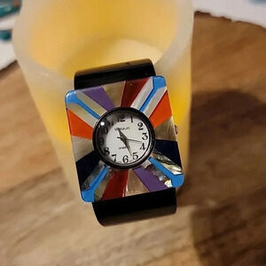 Vintage Abalone Shell Cuff Quartz Versales Watch